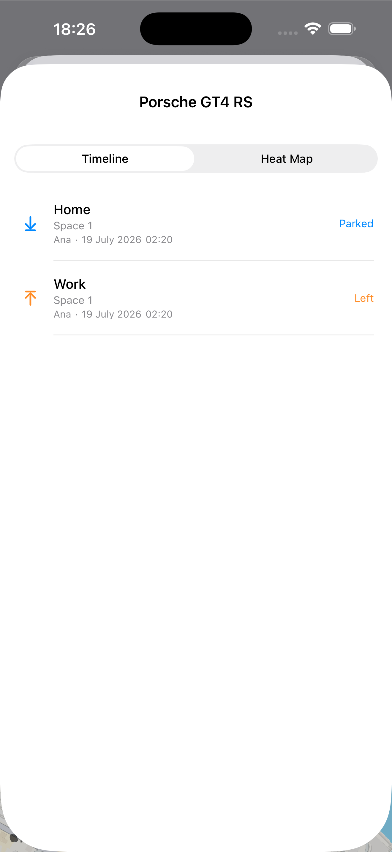 Parking history